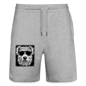 dogs dog lover mammal dog love dogwalking - Stanley/Stella Unisex Bio Joggingshorts Trainer  - Grau meliert - Vorne - Nik (191cm) & Marisol (170cm)