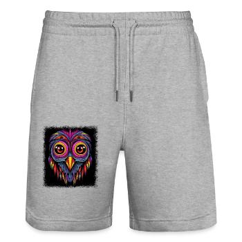 dancing penguin fun emperor awesome birthday - Stanley/Stella Unisex Bio Joggingshorts Trainer  - Grau meliert - Vorne - Nik (191cm) & Marisol (170cm)