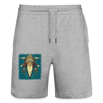 Funny Sayings Irish Accent Family Crest Drink - Stanley/Stella Trainer Unisex Organic Jogging Shorts - heather grey - Front - Nik (191cm) & Marisol (170cm)