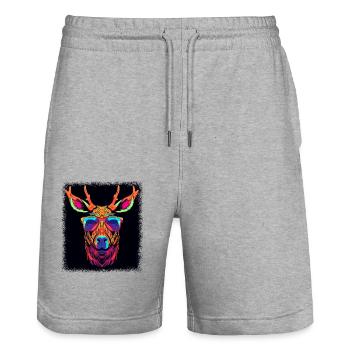 christmas clothing gifts humor santa best - Stanley/Stella Unisex Bio Joggingshorts Trainer  - Grau meliert - Vorne - Nik (191cm) & Marisol (170cm)