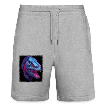 Trex Costume Tshirts - Stanley/Stella Trainer Unisex Organic Jogging Shorts - heather grey - Front - Nik (191cm) & Marisol (170cm)