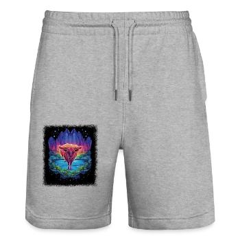 cool brisket sayings bachelorette grillking - Stanley/Stella Unisex Bio Joggingshorts Trainer  - Grau meliert - Vorne - Nik (191cm) & Marisol (170cm)