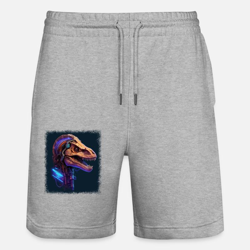 awesome present idea happy brachiosaurus - Stanley/Stella Unisex Bio Joggingshorts Trainer  - Grau meliert