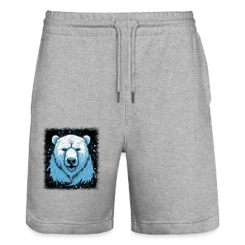 fun gift gift idea brutality bookish humor backer - Stanley/Stella Unisex Bio Joggingshorts Trainer  - Grau meliert - Vorne - Nik (191cm) & Marisol (170cm)