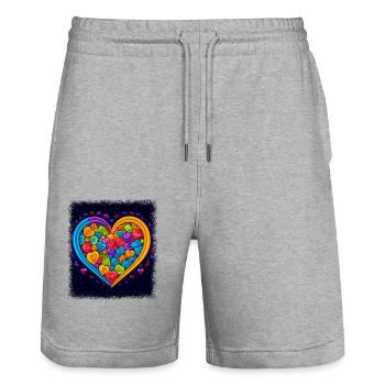 activist tshirts equality march statement 30 years - Stanley/Stella Unisex Bio Joggingshorts Trainer  - Grau meliert - Vorne - Nik (191cm) & Marisol (170cm)
