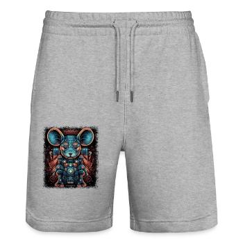 cool okay animated film present modest - Stanley/Stella Unisex Bio Joggingshorts Trainer  - Grau meliert - Vorne - Nik (191cm) & Marisol (170cm)
