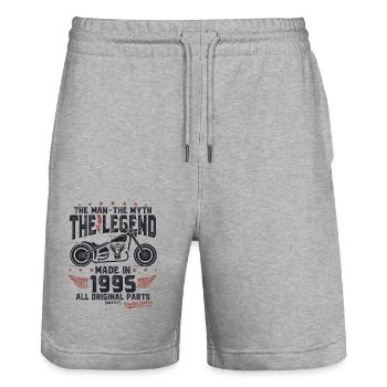 1995 Vintage Man Myth Legend Motorcycle - Stanley/Stella Trainer Unisex Organic Jogging Shorts - heather grey - Front - Nik (191cm) & Marisol (170cm)