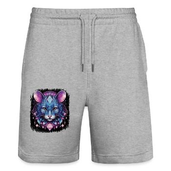 dont worry birthday present idea birthday present - Stanley/Stella Unisex Bio Joggingshorts Trainer  - Grau meliert - Vorne - Nik (191cm) & Marisol (170cm)