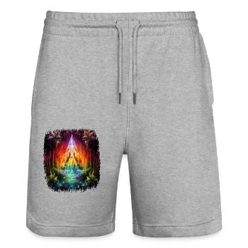 chemistry jokedrinking lover gift gift no - Stanley/Stella Unisex Bio Joggingshorts Trainer  - Grau meliert - Vorne - Nik (191cm) & Marisol (170cm)