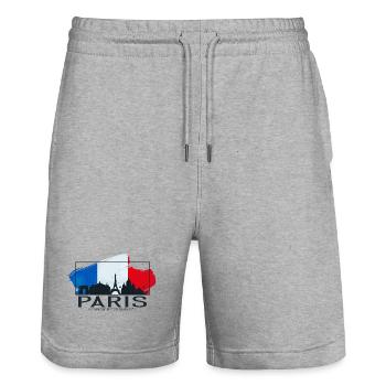 Paris is always a good idea - Stanley/Stella Trainer Unisex Organic Jogging Shorts - heather grey - Front - Nik (191cm) & Marisol (170cm)