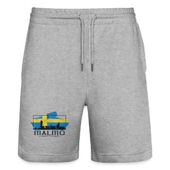 Malmö is always a good idea - Stanley/Stella Trainer Unisex Organic Jogging Shorts - heather grey - Front - Nik (191cm) & Marisol (170cm)