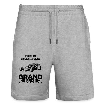 Je Peux Pas J'ai Grand Prix - Short de jogging bio TRAINER Stanley/Stella unisexe - gris chiné - Devant - Nik (191cm) & Marisol (170cm)