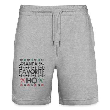 Santa's favorite ho - Stanley/Stella Trainer Unisex Organic Jogging Shorts - heather grey - Front - Nik (191cm) & Marisol (170cm)