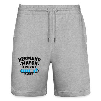 Big Brother 2024 loading - Stanley/Stella Trainer Unisex Organic Jogging Shorts - heather grey - Front - Nik (191cm) & Marisol (170cm)