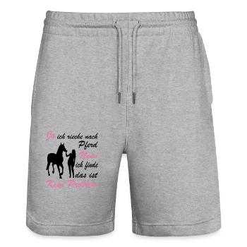 Ja Ich Rieche Nach Pferd Nein Das Ist Kein Problem - Stanley/Stella Unisex Bio Joggingshorts Trainer  - Grau meliert - Vorne - Nik (191cm) & Marisol (170cm)