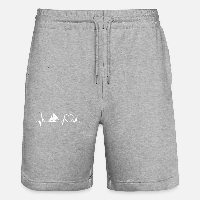 Voile Heartbeat Bateau Marin - Short de jogging bio TRAINER Stanley/Stella unisexe - gris chiné