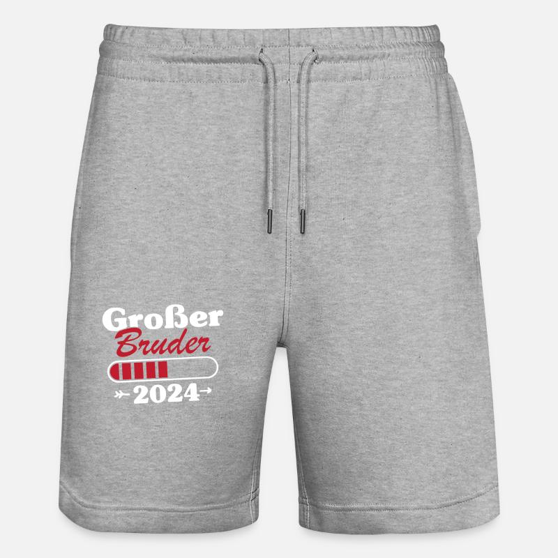 Großer Bruder Loading 2024 - Stanley/Stella Unisex Bio Joggingshorts Trainer  - Grau meliert