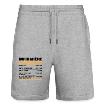 Krankenschwester Tarif Stundenweise Geschenkidee Humor - Stanley/Stella Unisex Bio Joggingshorts Trainer  - Grau meliert - Vorne - Nik (191cm) & Marisol (170cm)