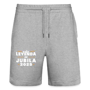Humor 2025 Retirement Gift, 2025 Retiree - Stanley/Stella Trainer Unisex Organic Jogging Shorts - heather grey - Front - Nik (191cm) & Marisol (170cm)