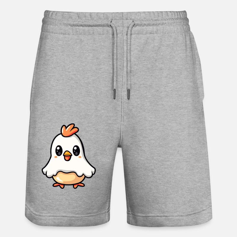 Chicken Halloween Comic Ghost - Stanley/Stella Trainer Unisex Organic Jogging Shorts - heather grey