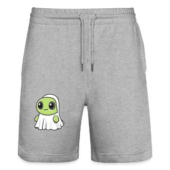 Tortue Halloween Bande Dessinée Fantôme - Short de jogging bio TRAINER Stanley/Stella unisexe - gris chiné - Devant - Nik (191cm) & Marisol (170cm)