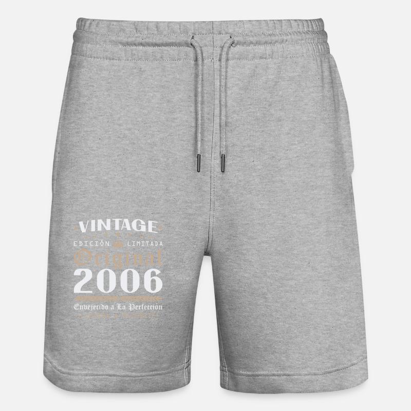 Cadeau d’anniversaire Vinatge 2006 - Short de jogging bio TRAINER Stanley/Stella unisexe - gris chiné