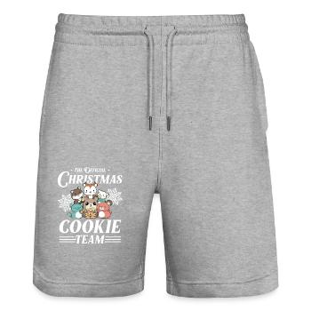 Christmas Cookies Baking Team Animals - Stanley/Stella Trainer Unisex Organic Jogging Shorts - heather grey - Front - Nik (191cm) & Marisol (170cm)
