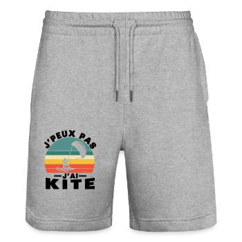 I Can't I Kite Gift Humor - Stanley/Stella Trainer Unisex Organic Jogging Shorts - heather grey - Front - Nik (191cm) & Marisol (170cm)