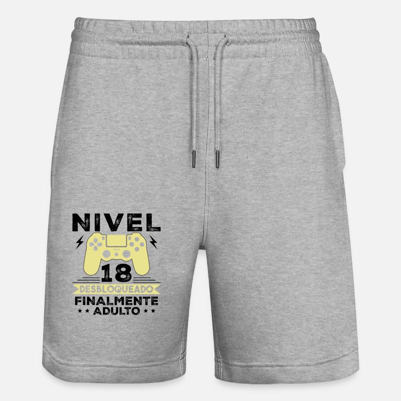 Niveau 18 Débloqué 18e anniversaire - Short de jogging bio TRAINER Stanley/Stella unisexe - gris chiné