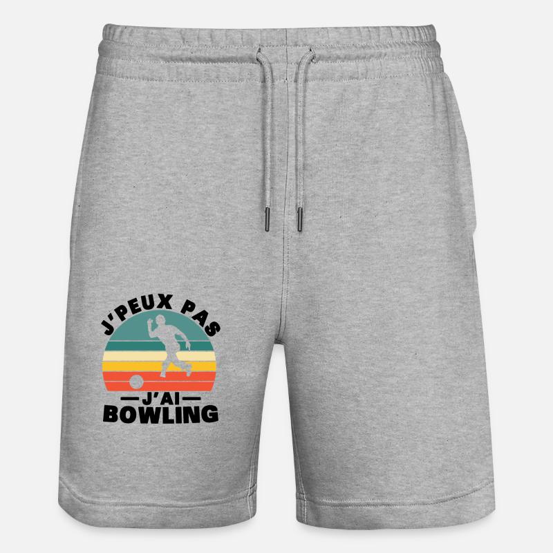 I can't I bowling - Stanley/Stella Trainer Unisex Organic Jogging Shorts - heather grey