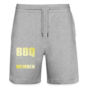 L'équipe du barbecue - Short de jogging bio TRAINER Stanley/Stella unisexe - gris chiné - Devant - Nik (191cm) & Marisol (170cm)