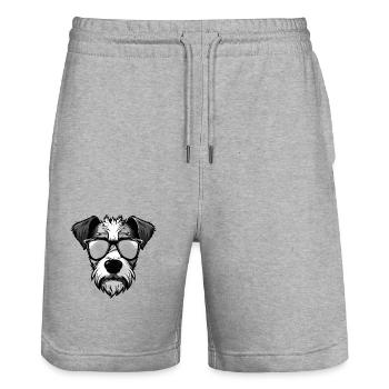 Jack Russel Terrier Hund Porträt Cool - Stanley/Stella Unisex Bio Joggingshorts Trainer  - Grau meliert - Vorne - Nik (191cm) & Marisol (170cm)