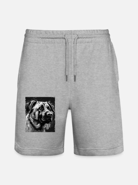 Kangal Dog Portrait - Stanley/Stella Trainer Unisex Organic Jogging Shorts - heather grey