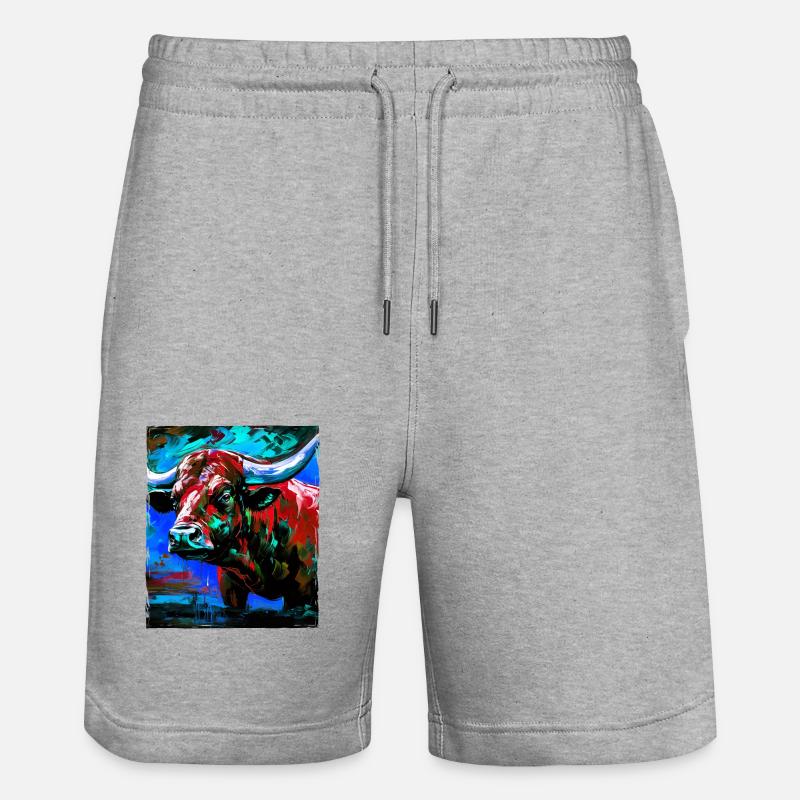 Taureau Portrait Taureau - Short de jogging bio TRAINER Stanley/Stella unisexe - gris chiné
