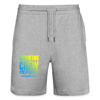Drinking Crew - Stanley/Stella Unisex Bio Joggingshorts Trainer  - Grau meliert - Vorne - Nik (191cm) & Marisol (170cm)