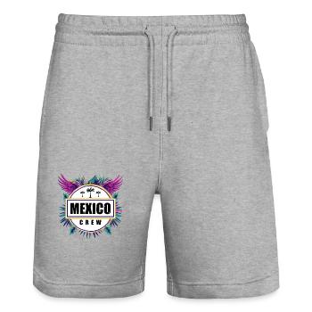 Mexiko Crew Tropisch - Stanley/Stella Unisex Bio Joggingshorts Trainer  - Grau meliert - Vorne - Nik (191cm) & Marisol (170cm)