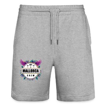 Mallorca Crew Tropisch - Stanley/Stella Unisex Bio Joggingshorts Trainer  - Grau meliert - Vorne - Nik (191cm) & Marisol (170cm)