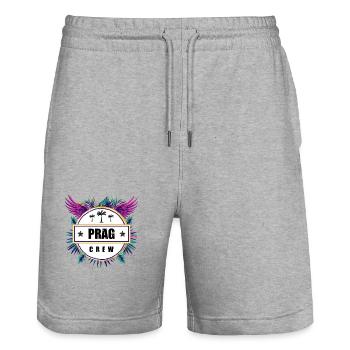 Prague Crew Tropical - Short de jogging bio TRAINER Stanley/Stella unisexe - gris chiné - Devant - Nik (191cm) & Marisol (170cm)