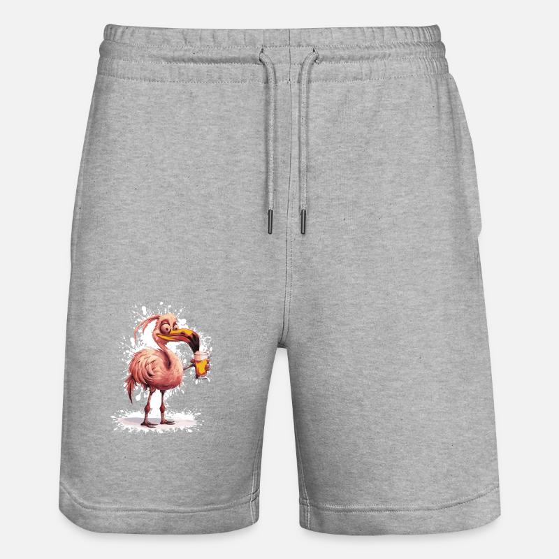 Flamingo Bière Drôle - Short de jogging bio TRAINER Stanley/Stella unisexe - gris chiné