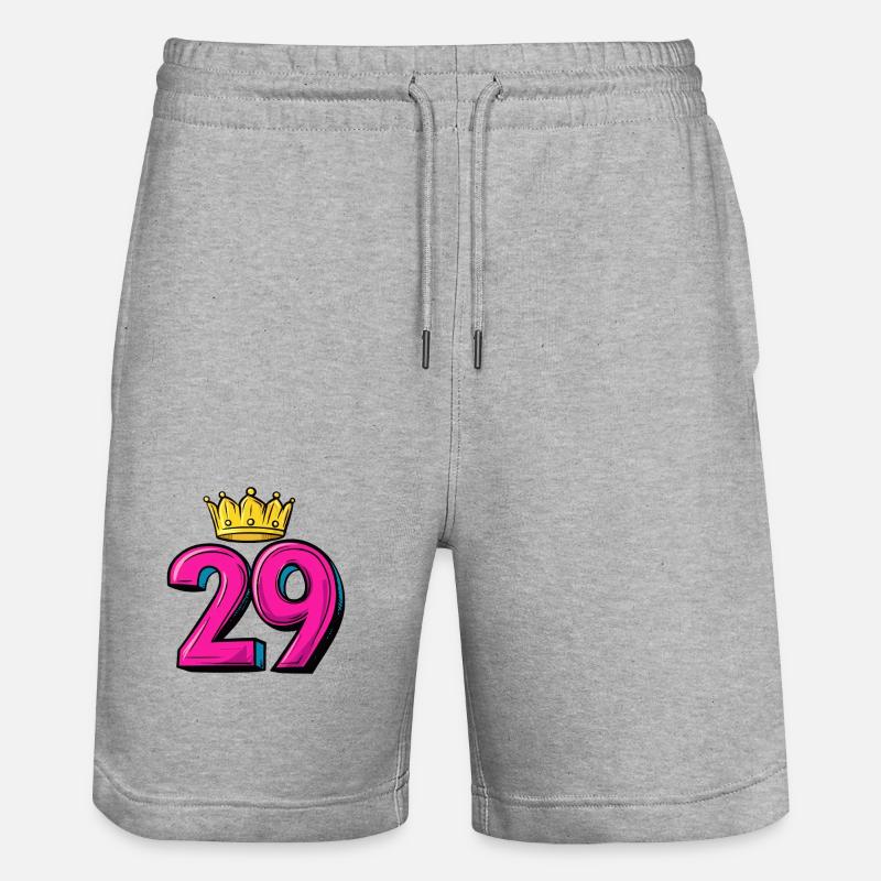 29 Nombre Couronne - Short de jogging bio TRAINER Stanley/Stella unisexe - gris chiné