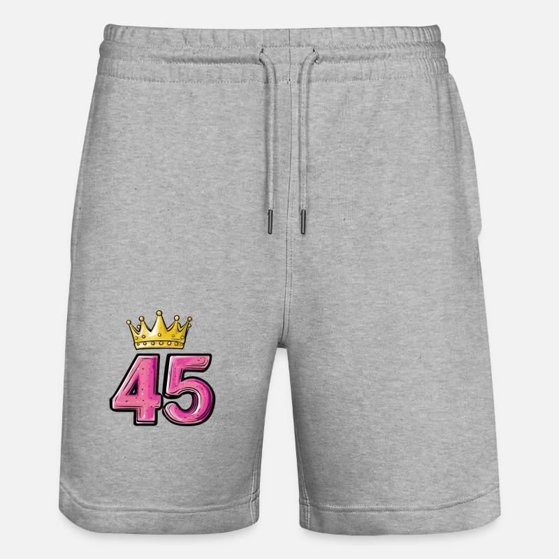 Couronne à 45 chiffres - Short de jogging bio TRAINER Stanley/Stella unisexe - gris chiné