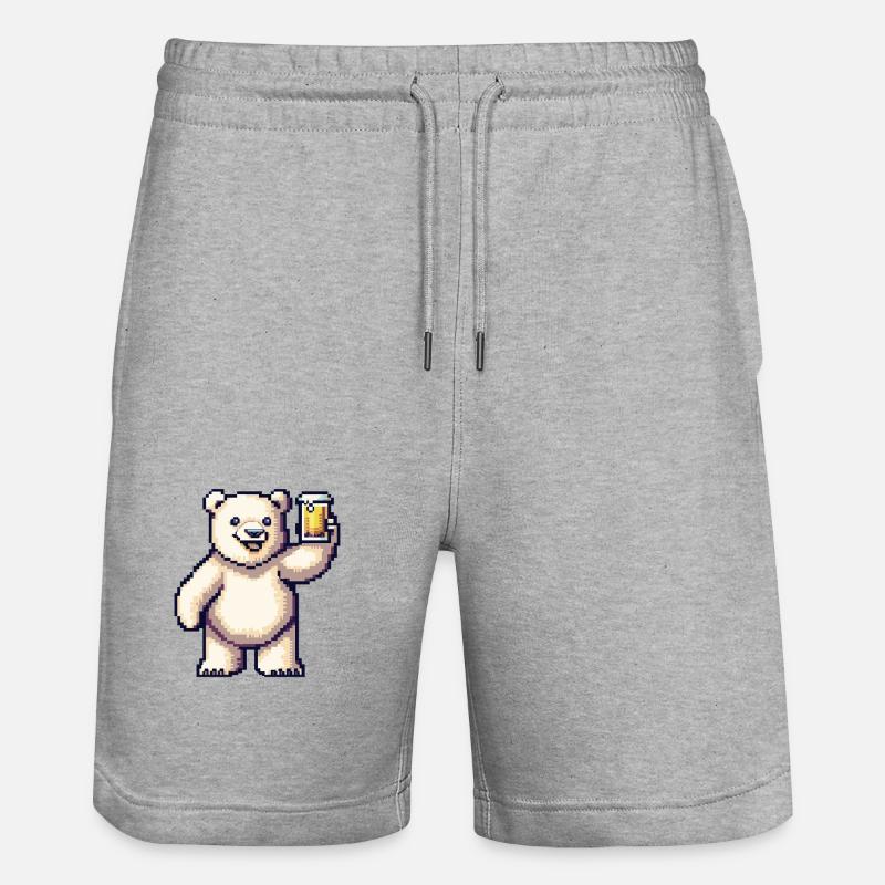 Bière Polar Bear Pixel - Short de jogging bio TRAINER Stanley/Stella unisexe - gris chiné