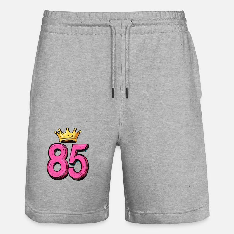Couronne à 85 chiffres - Short de jogging bio TRAINER Stanley/Stella unisexe - gris chiné