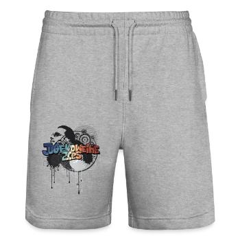 Jugendweihe 2025 Jugendweiheshirt - Stanley/Stella Unisex Bio Joggingshorts Trainer  - Grau meliert - Vorne - Nik (191cm) & Marisol (170cm)