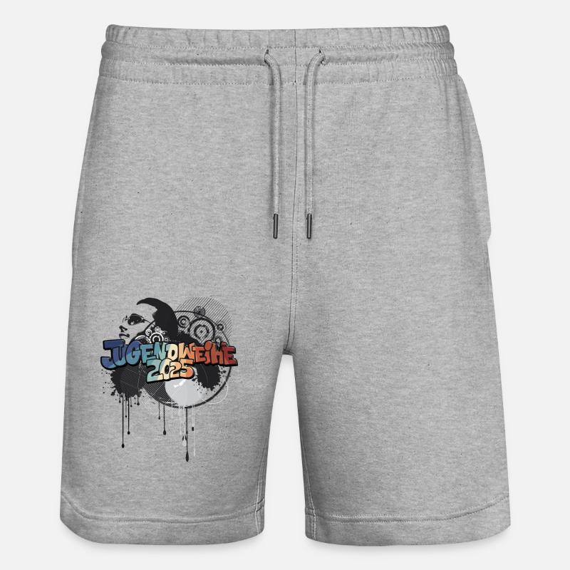 Jugendweihe 2025 Jugendweiheshirt - Stanley/Stella Unisex Bio Joggingshorts Trainer  - Grau meliert