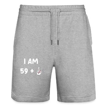 60e anniversaire de Funny Woman - Short de jogging bio TRAINER Stanley/Stella unisexe - gris chiné - Devant - Nik (191cm) & Marisol (170cm)