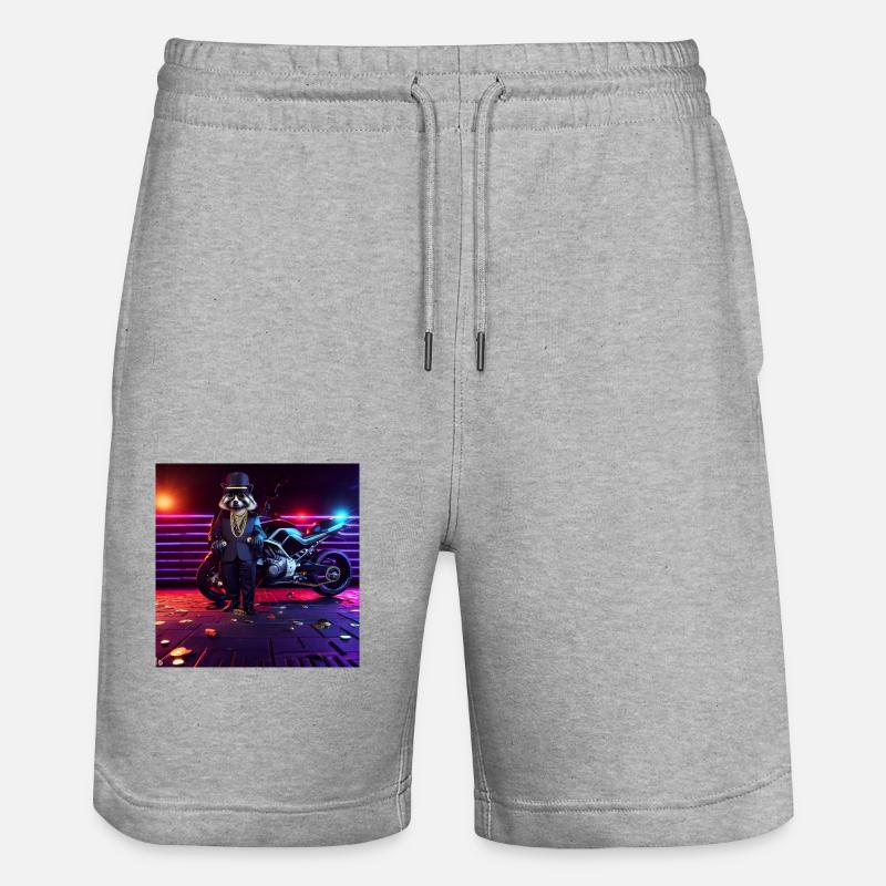 Mapache gángster - Pantalones cortos de deporte ecológicos unisex Trainer de Stanley/Stella - gris jaspeado