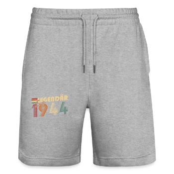 Légendaire depuis 1944 - Short de jogging bio TRAINER Stanley/Stella unisexe - gris chiné - Devant - Nik (191cm) & Marisol (170cm)