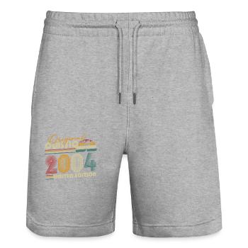 Original 2004 Jahrgang Geburtstag Retro Geschenk - Stanley/Stella Unisex Bio Joggingshorts Trainer  - Grau meliert - Vorne - Nik (191cm) & Marisol (170cm)