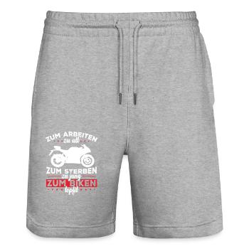 For biking in top shape - Stanley/Stella Trainer Unisex Organic Jogging Shorts - heather grey - Front - Nik (191cm) & Marisol (170cm)